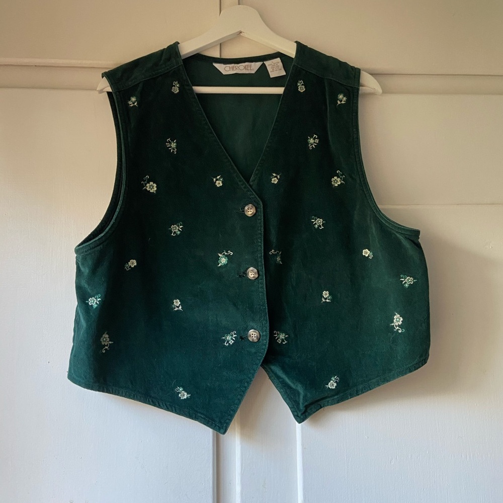 Vintage Cherokee embroidered velvet vest